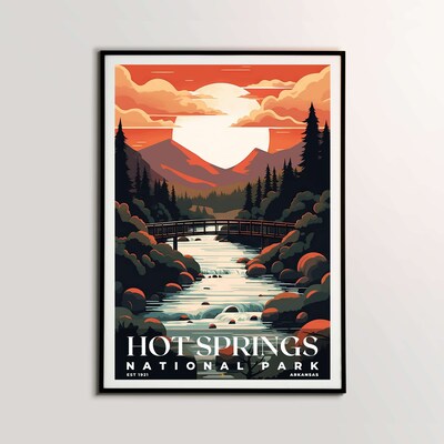 Hot Springs National Park Poster, Travel Art, Office Poster, Home Decor | S5 - image2